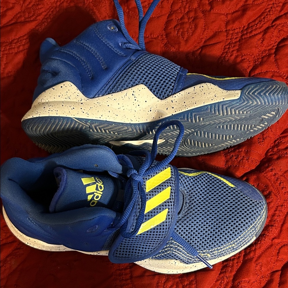 Adidas Kids Vibrant Blue and Yellow Sneakers like new